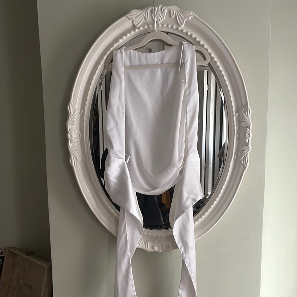 Zara Elegant White Satin Top